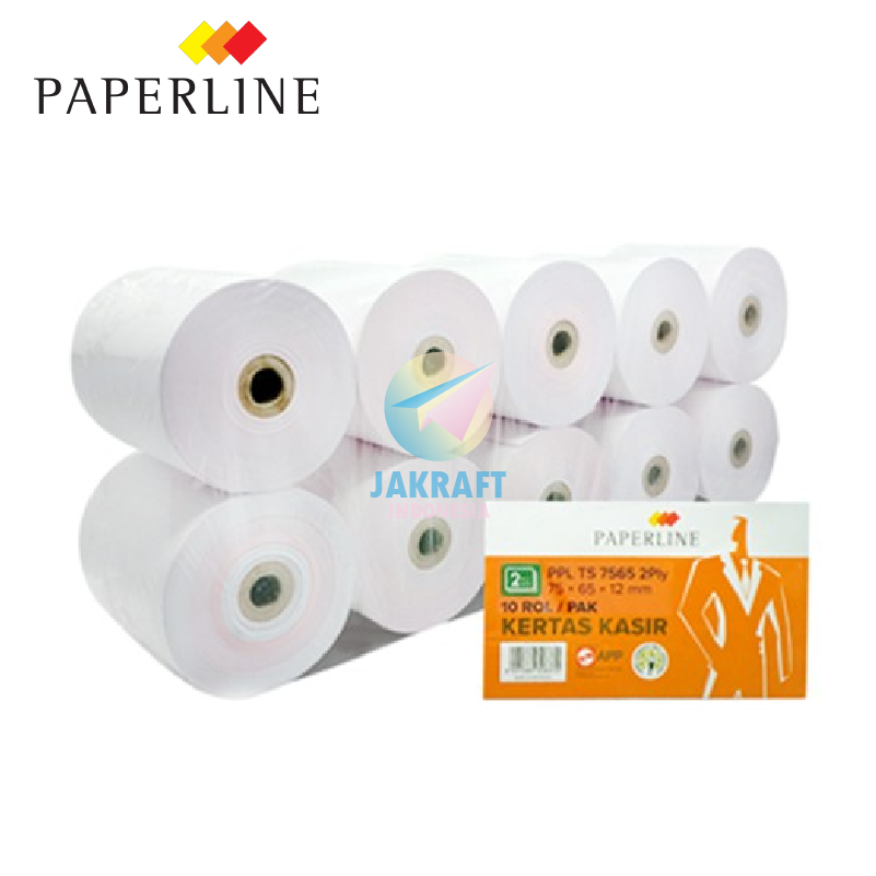 

(10 Roll) Kertas Printer Kasir HVS & NCR PAPERLINE 44x65 / 58x48 / 58x65 / 68x48 / 68x65 / 75x65 / 75x65 2 Ply Rangkap Core 18 mm Telstrook Telstruk Nomor Antri Parkir | PACK