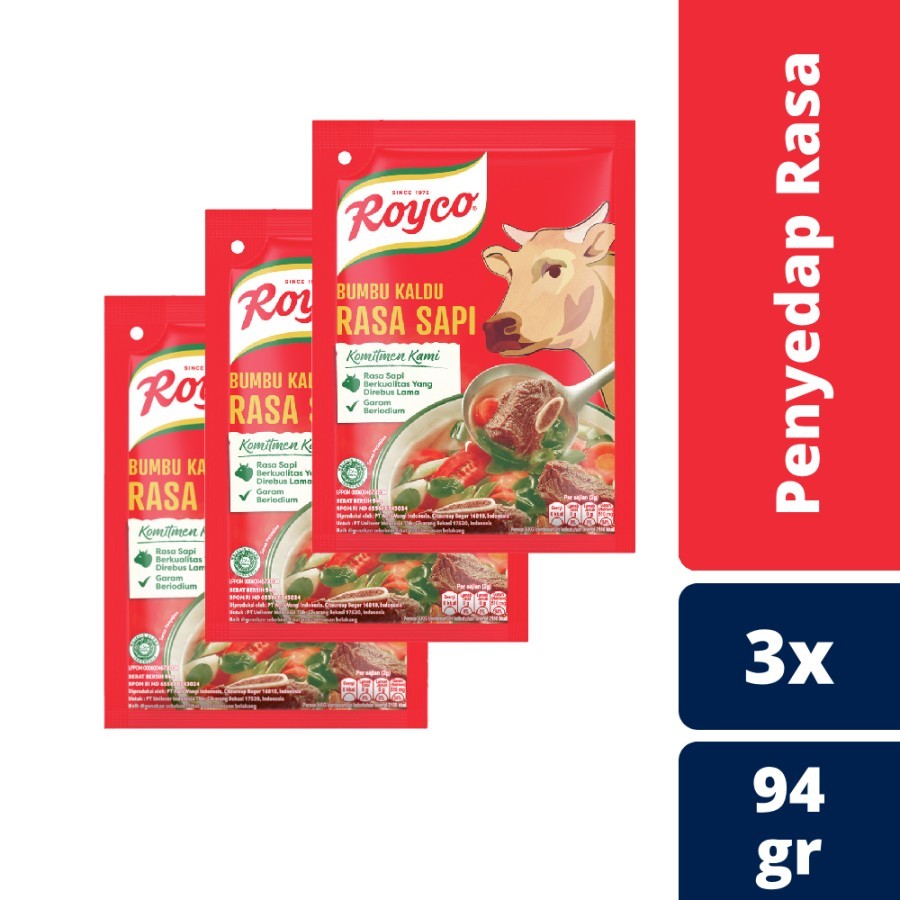 

[ Isi 3pcs ] Royco Bumbu Kaldu Rasa Sapi 94gr