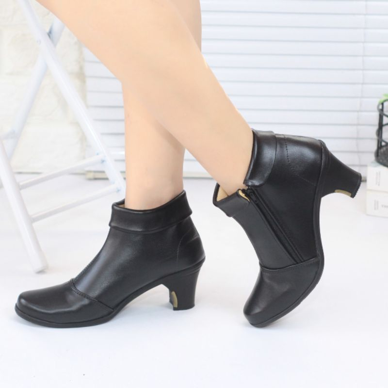 Csx Sepatu Boots Hils Wanita Bahan Sintetis