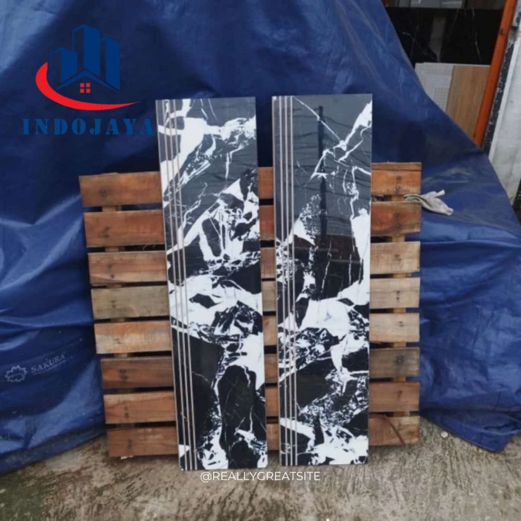 Granit tangga motif marmer hitam 30x90 30x100 30x120 keramik stepnosing tangga custom ukuran list