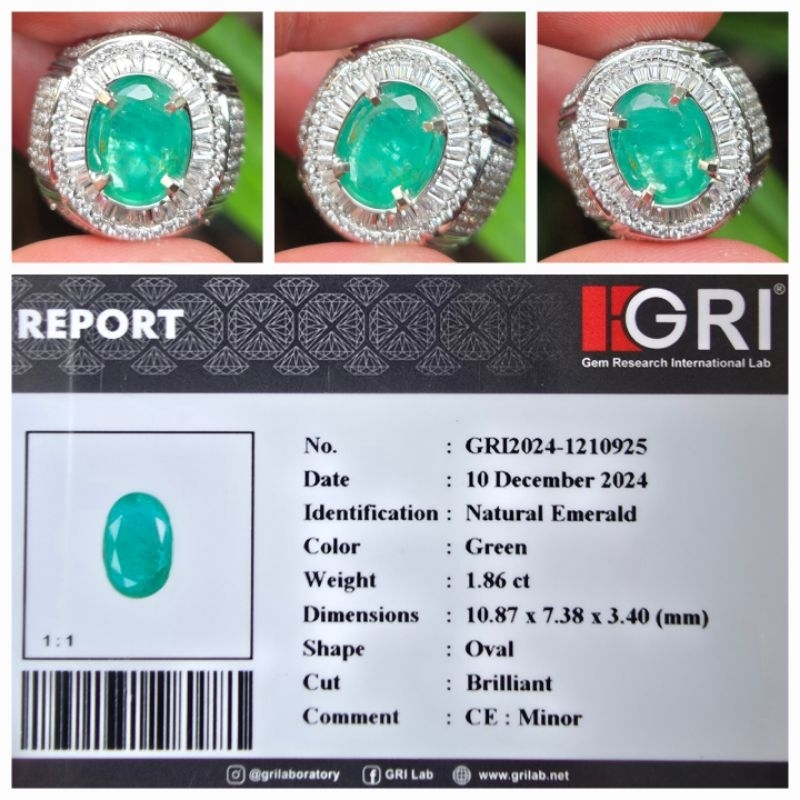Natural Zamrud Green Emerald Minor Memo 1.86 crt