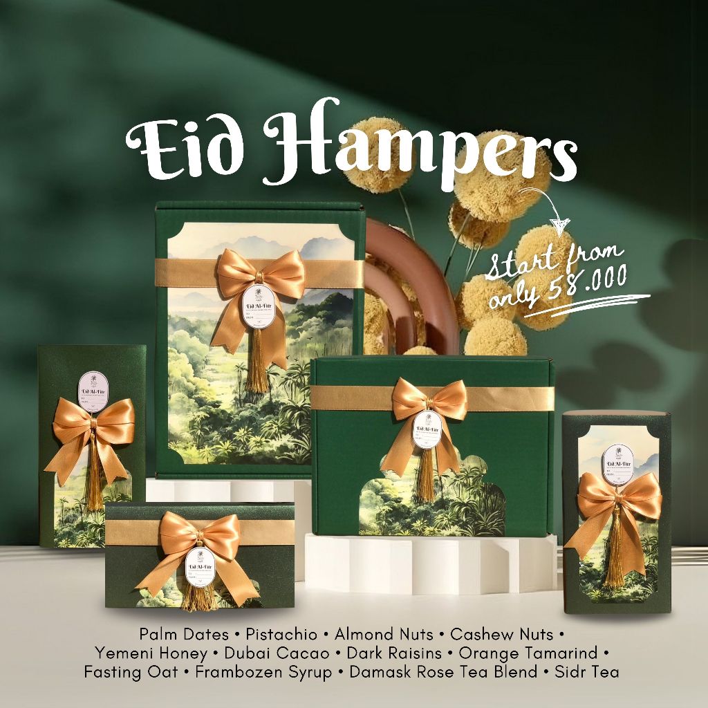 

Eid Premium Hampers by BOTANI BAR - Idul Fitri Lebaran Ramadhan Ramadan Mubarak Parcel Parsel Hadiah Murah Kurma Ajwa Tunisia Khalas Medjool Sukari Al - Madinah Kacang Arab Arabian Pistachio Kismis Raisins Snack