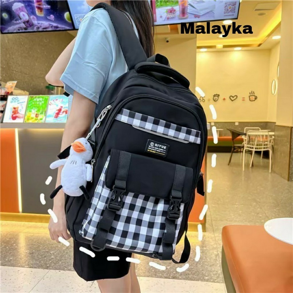 Martin [ COD ] Tas motif kotak kotak - Tas sekolah anak perempuan sd dan smp - Tas jalan2 anak perem