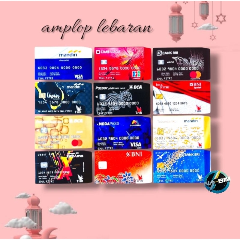 

100 lembar Amplop angpao lebaran ATM DF2 ukuran medium mix gambar