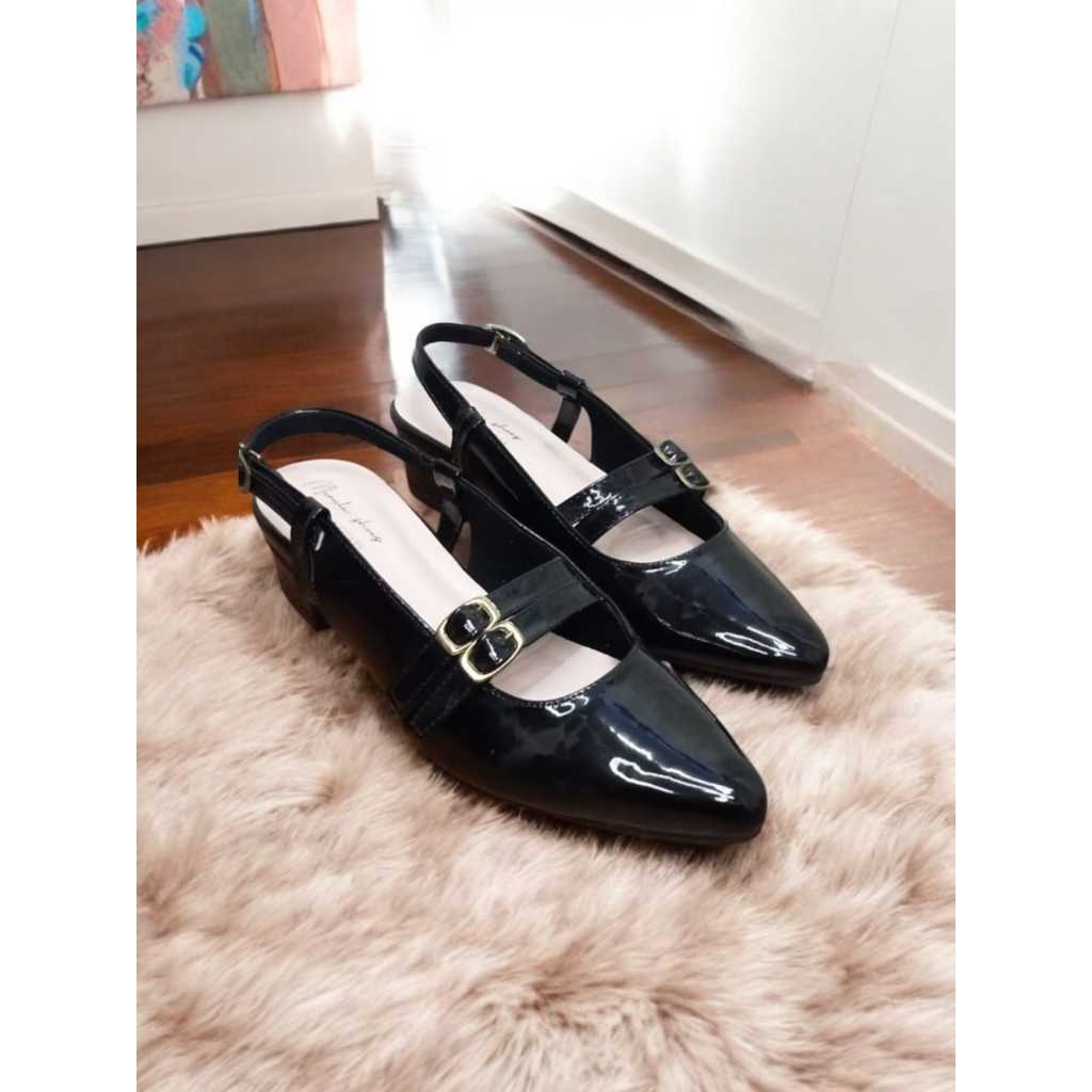 MS 01 SANDAL HEELS BARIASI TALI GESPER HAK KOTAK TALI BELAKANG