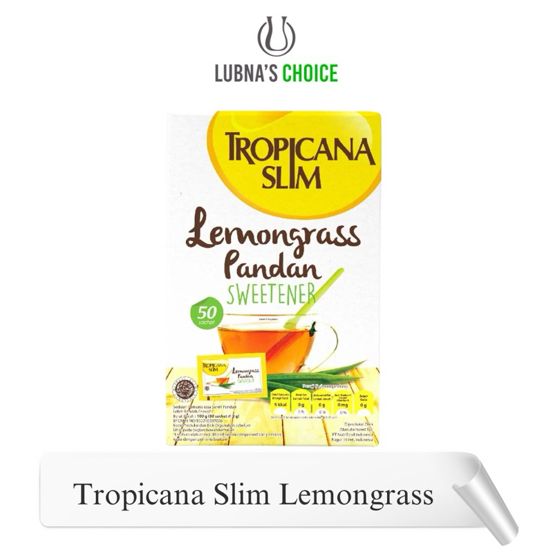 

Tropicana Slim Sweetener Lemongrass Pandan 1 Box Isi 50 Sachet