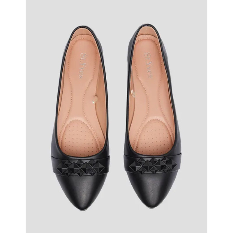 St. Yves Flatshoes Ballerina Black Hitam Sepatu Wanita
