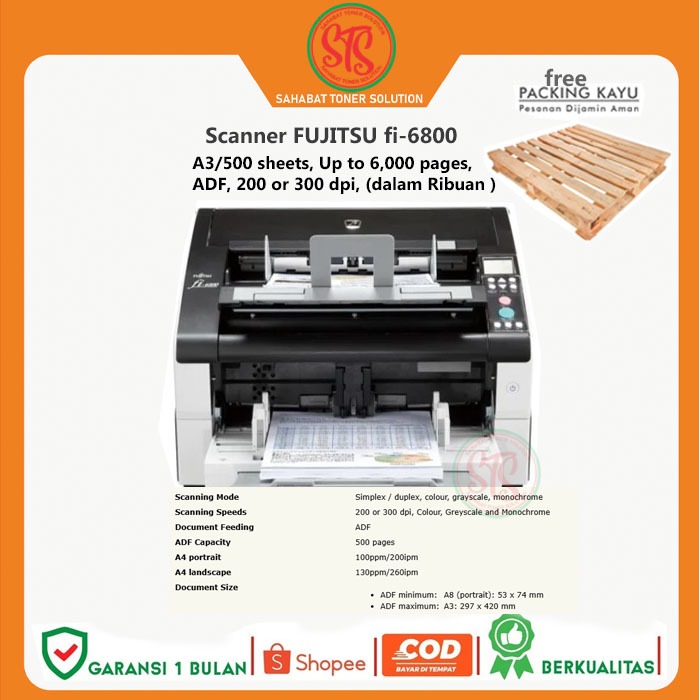 fujitsu scanner fi-6800 A3-A4-F4 second mulus