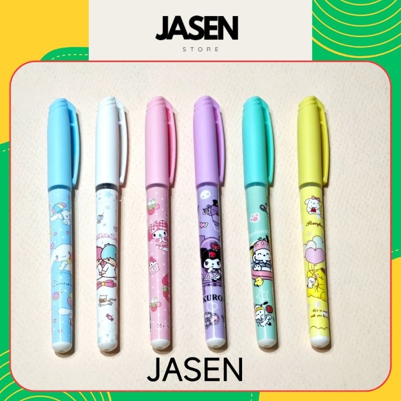 

Pen Karakter Kuromi Melody CinnamonRoll Per Set 6 Buah / Bolpoin Bolpen Bullpoin Karakter Anak Perempuan