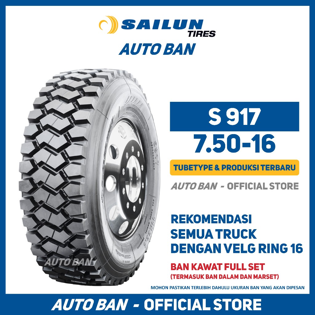 Ban Truk Sailun S917 750 R16 16 Truck Colt Diesel Canter Ragasa 7.50 R16