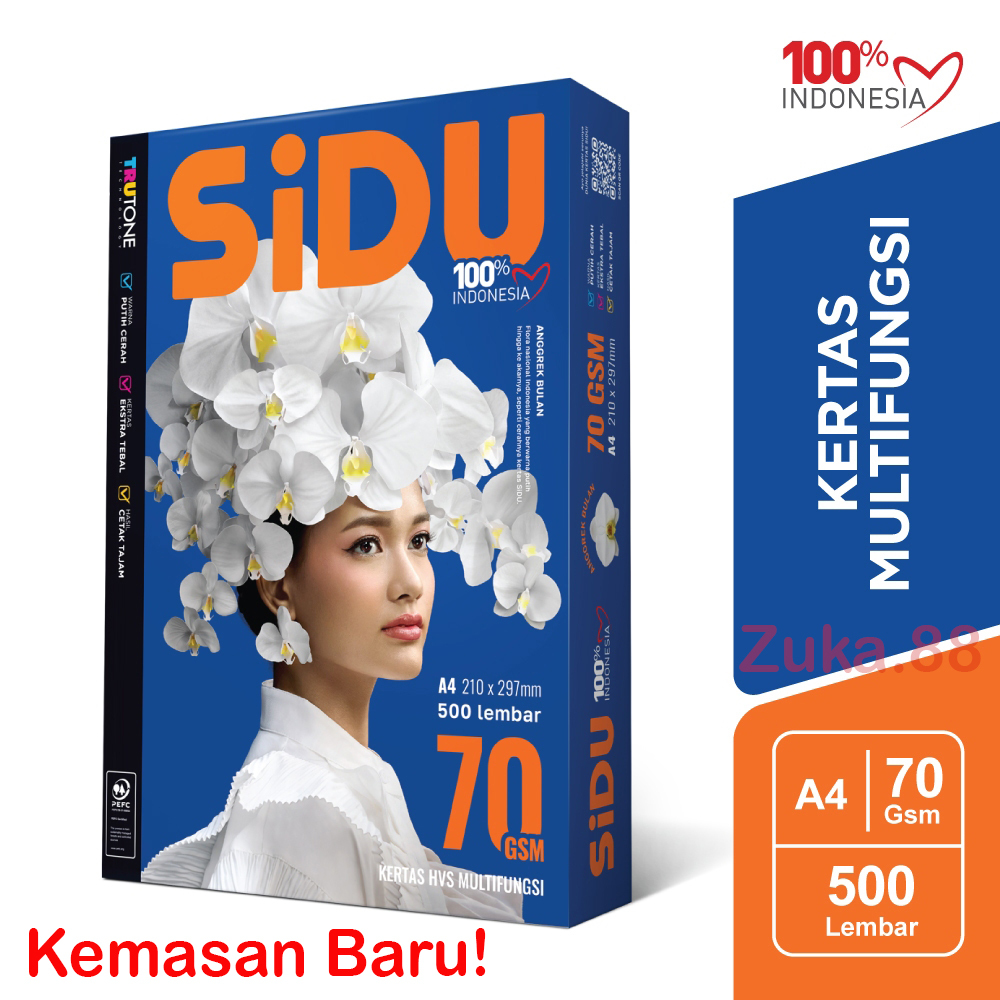 

HVS SIDU Kertas A4 70 gram Print, Foto Copy Fotocopy 70 Gsm isi 500 Lembar