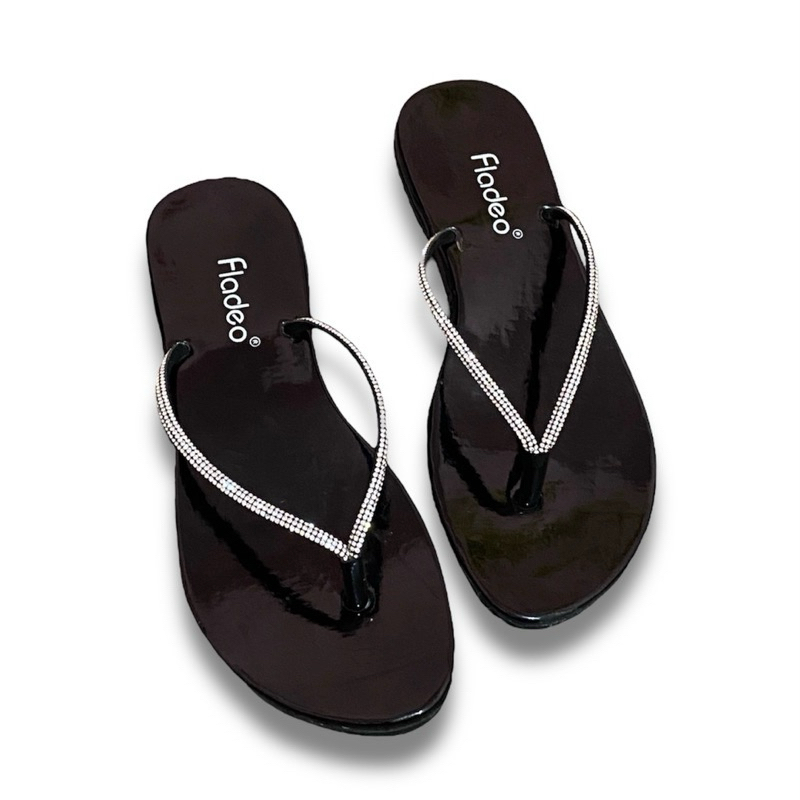 Promo Ramadhan Sandal fladeo Wanita Kekinian 2024 Sandal Wanita Wedges Slop Cumi Model Korean Style 