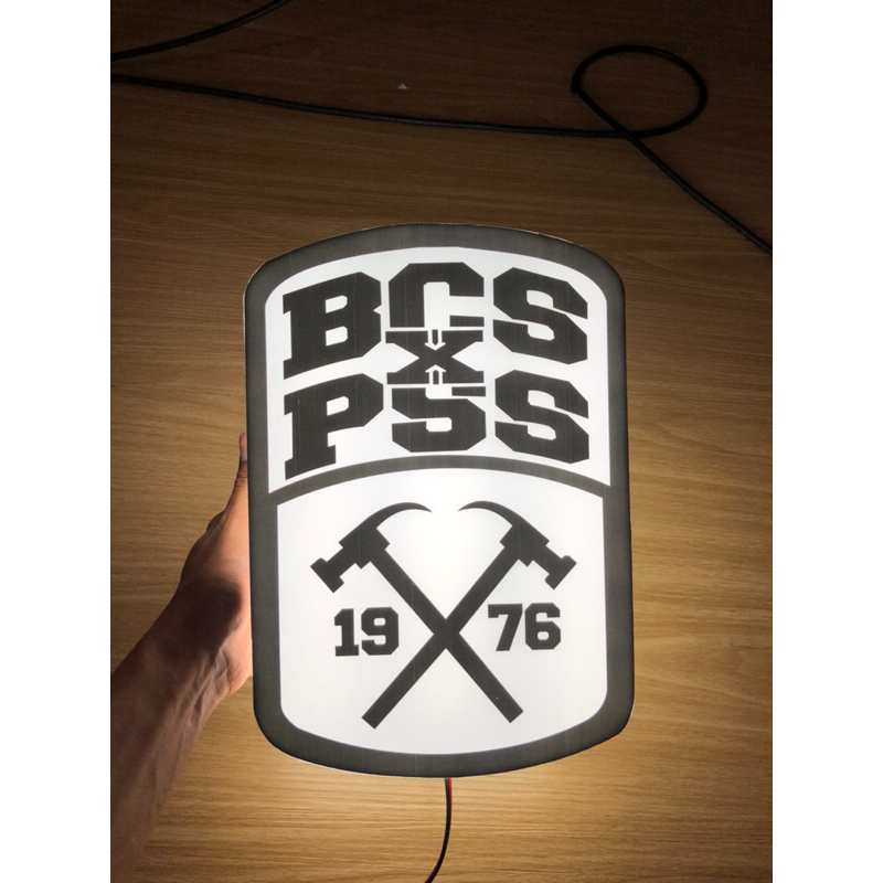 lampu neon box logo bcs x pss