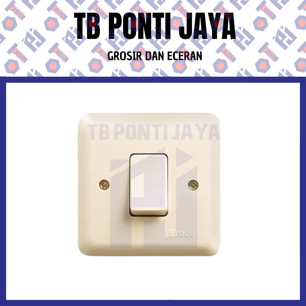 Saklar Lampu Engkel Tunggal Broco Cream 6621U