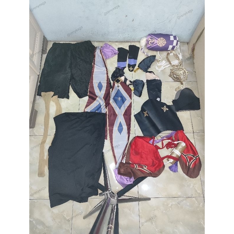 [Preloved] Costume + Wig Scaramouche from Genshin Impact