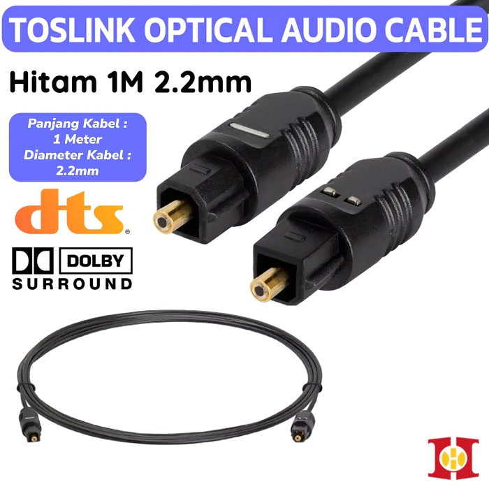 Kabel Toslink SPDIF Digital Audio Optical Fiber Optik Optic Panjang 1M 1.5M 2M 3M Meter TV PS4 Decor