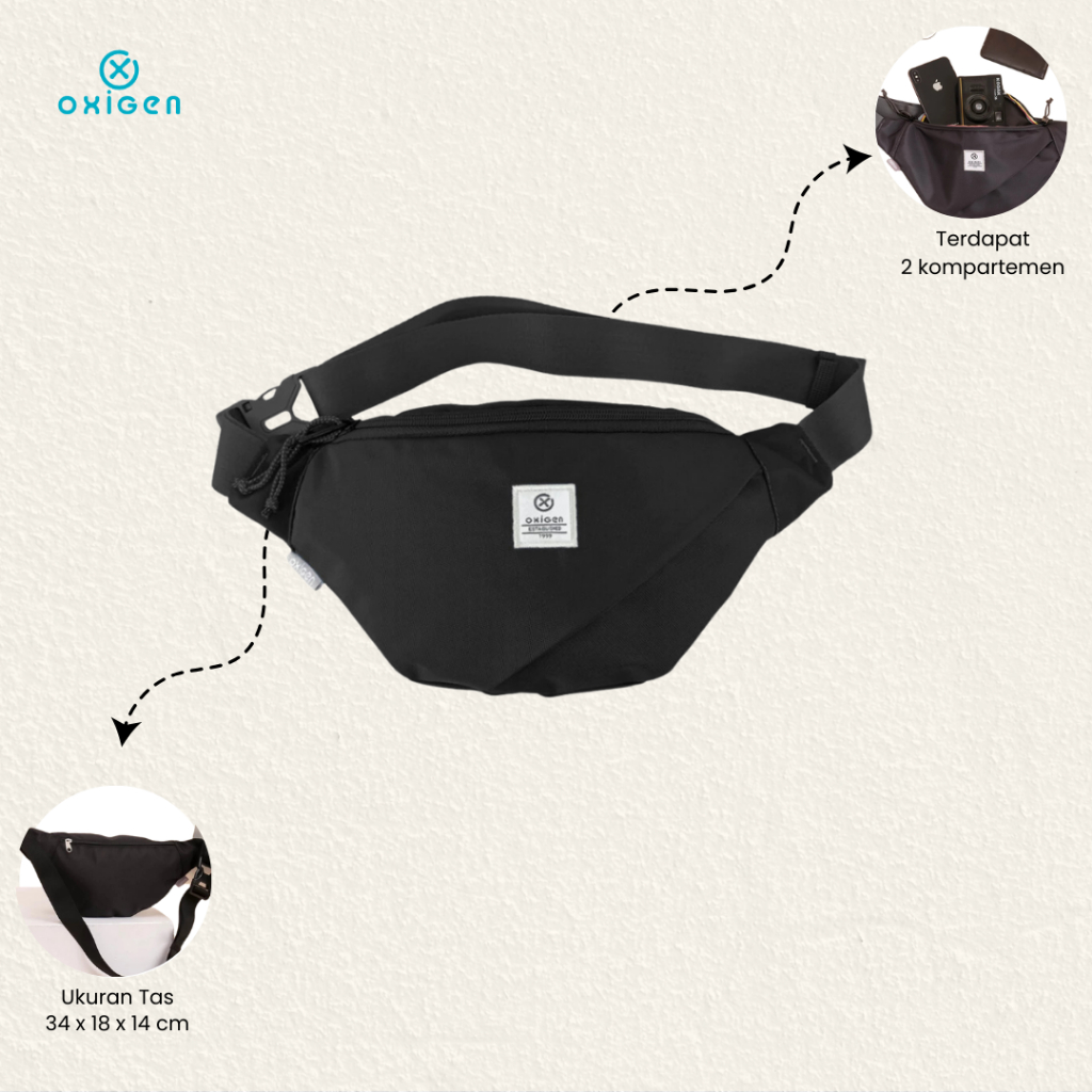 Oxigen Yuga Tas Pinggang Wanita Polyester Waist Bag Modern dan Stylish