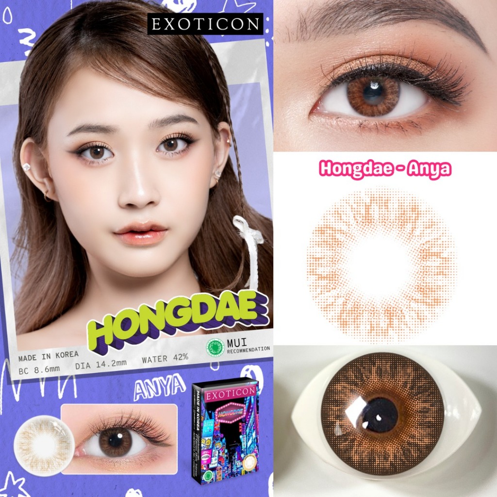 Softlens Hongdae Anya Brown by Exoticon Diameter 14,5mm - Soflen Soplen Softlen