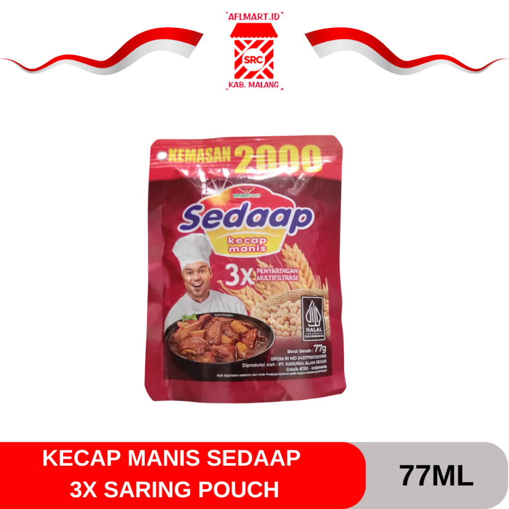 

SEDAAP KECAP MANIS 3X SARING POUCH 77ML // BAHAN MASAKAN //