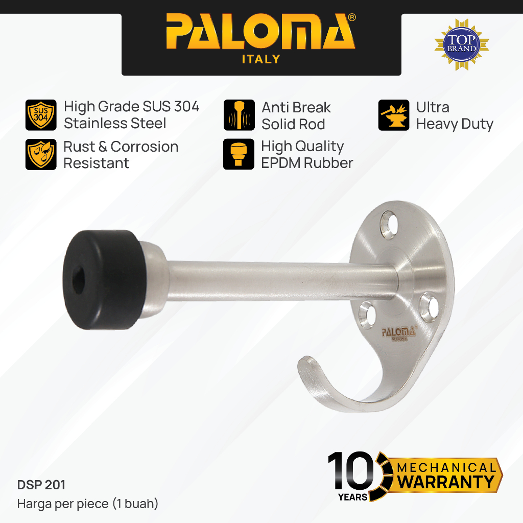 PALOMA DSP 201 Door Stopper Penahan Pintu Dinding Tembok Door Stop Stoper Kait Hook Wall Pengganjal 
