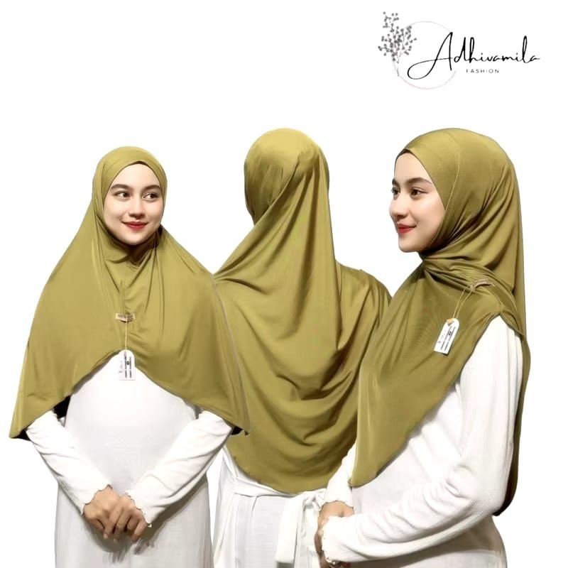 Bergo Jeissa Instan Syari - Hijab Instant Khimar Jersey Oval