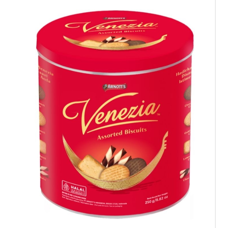 

ARNOTT'S Venezia Assorted Biscuit aneka rasa kemasan kaleng 250 gram