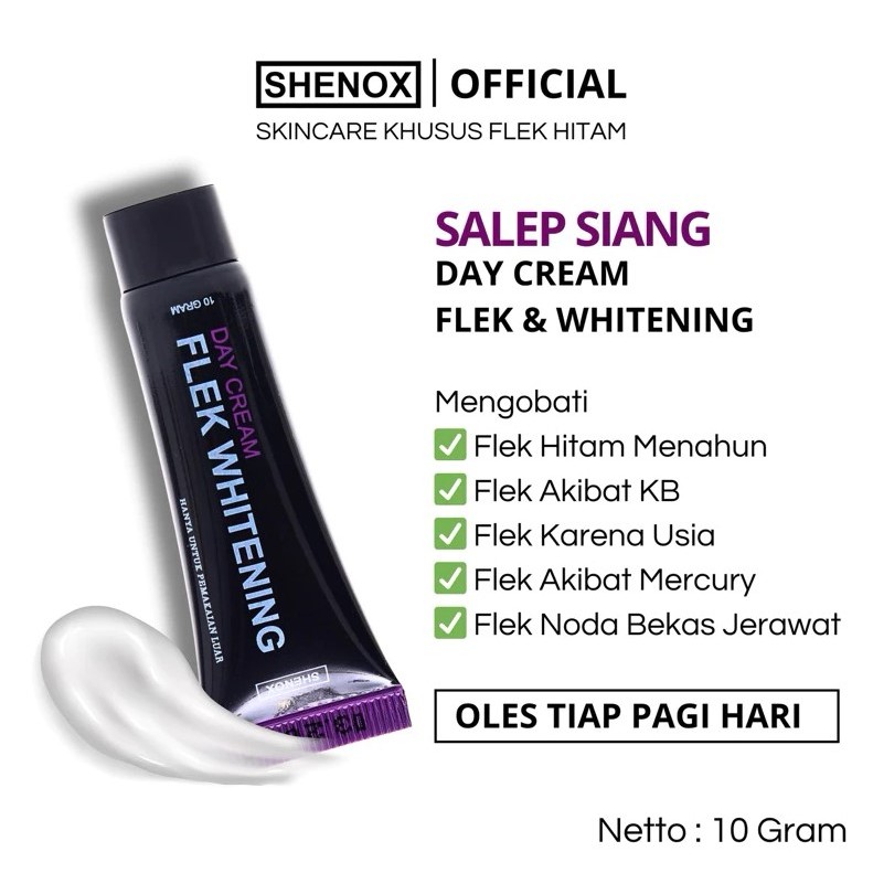 Shenox Skincare Salep Flek Day Whitening Resmi BPOM | Salep Pagi Flek Hitam Moisturizer Pencerah Waj