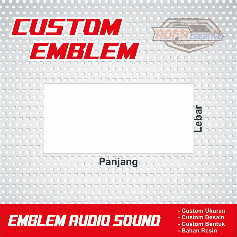 CUSTOM EMBLEM Ukuran dan Desain Bahan Resin