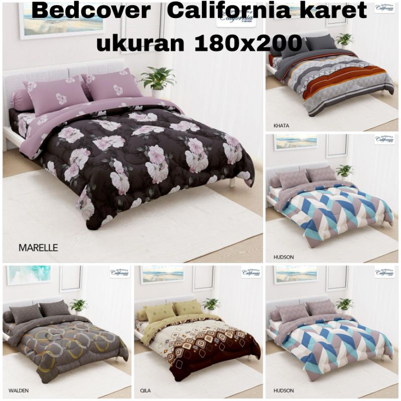 Bedcover Set California 180x200 Fitted (Tidak rumbai) / Satu Set bedcover California 180x200