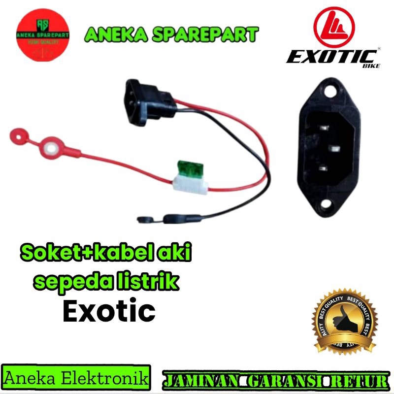 soket+kabel aki sepeda listrik exotic