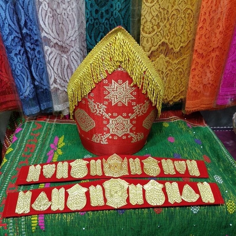 SORTOPI SONGKET PALEMBANG TENUN +Sortali Pengantin +Topi Pengantin