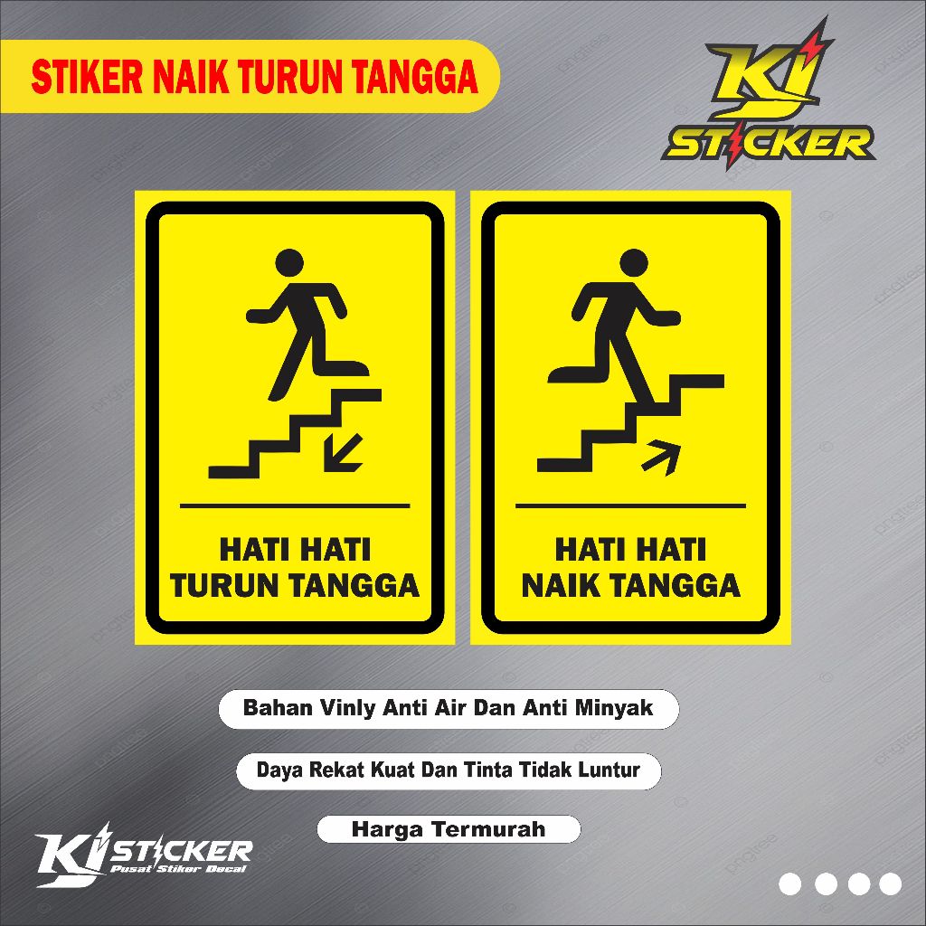 

KJ STIKER Promo Stiker Hati Hati Naik Tangga / Stiker Hati Hati Turun Tangga / Stiker Turun Tangga Awas Jatuh