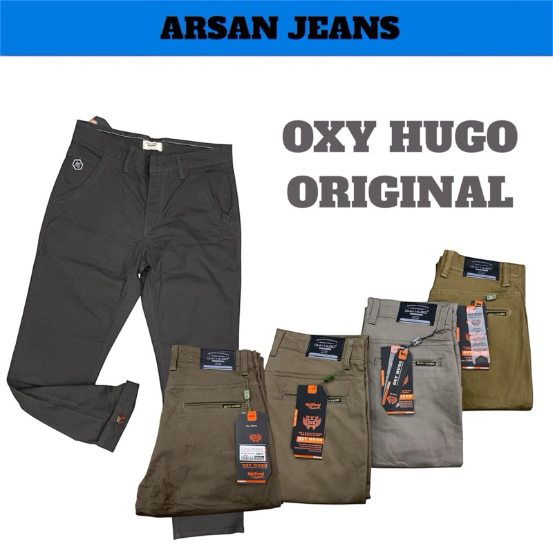 CELANA PRIA KATUN CHINOS OXY HUGO ORIGINAL POLA SLIM FIT PREMIUM