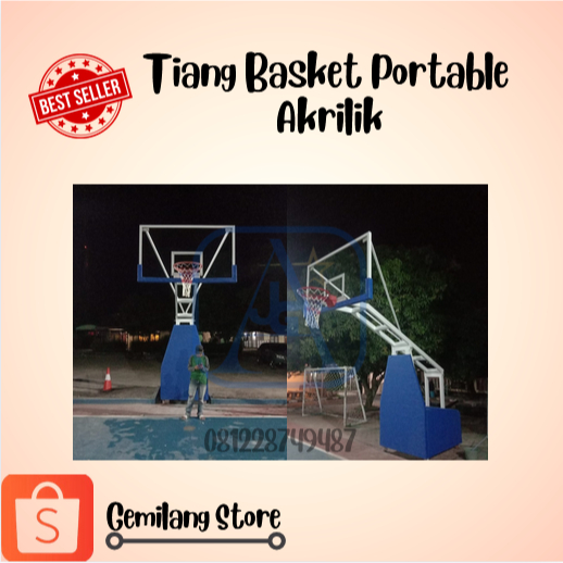 Tiang Basket Portable Akrilik