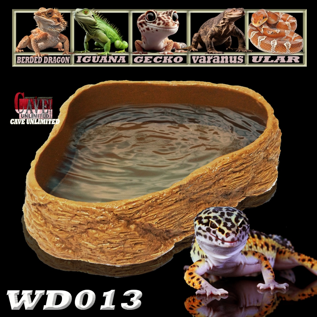 WD013 TEMPAT MAKAN MINUM WADAH KALSIUM WATERDISH FEEDING DISH REPTILE ULAR CORNSNAKE BALLPHYTON LEOP