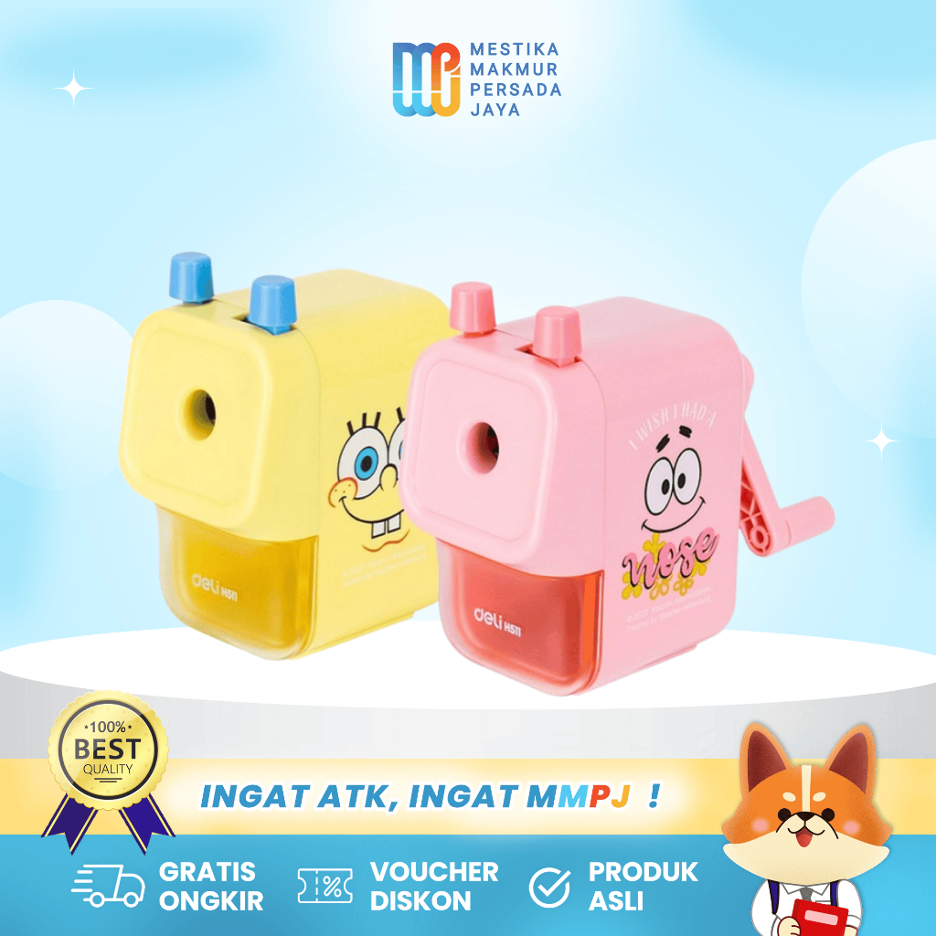 

Deli Rautan Pensil Putar Spongebob - Rotary Pencil Sharpener Karakter Lucu H511