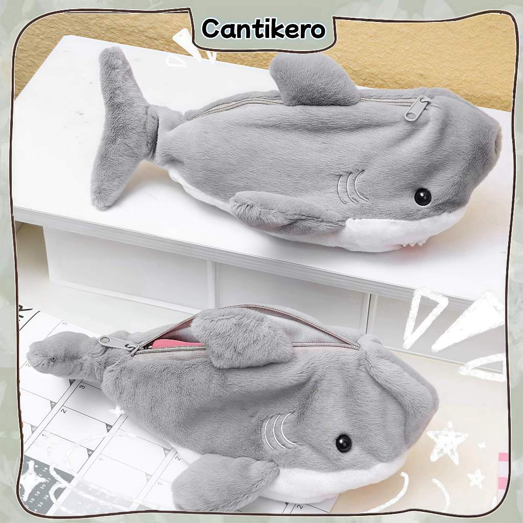 

[ COD ] Shark Pencil Case Lucu Tempat Pensil Multifungsi Cartoon Large Capacity Storage Bag Animal Pensil Case