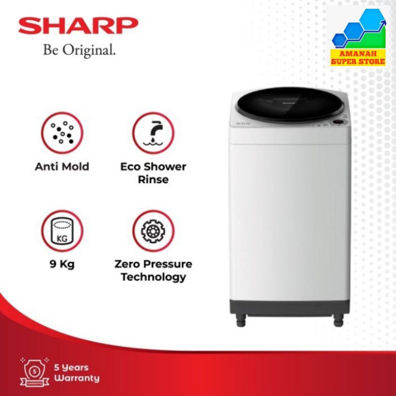 MESIN CUCI 1 TABUNG TOP LOADING SHARP 8 KG 9 KG 10 KG 1 KG 12 KG MEGAMOUTH