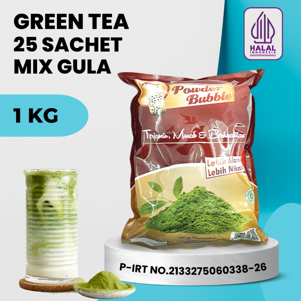 

Powder GREEN TEA 1 KG - Bubuk Minuman Rasa Teh Hijau / Matcha - ( Mix Krimer + Gula )
