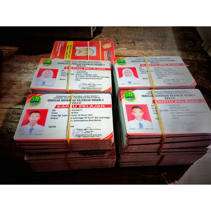 

Cetak ID Card PVC, My Pertamina,BPJS, NPWP,Nisn, KARTU PELAJAR Dll.
