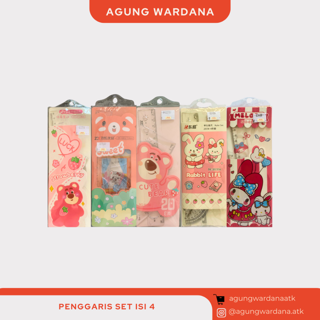 

PENGGARIS SET ISI 4 / PENGGARIS 20CM, BUSUR, PENGGARIS SEGITIGA