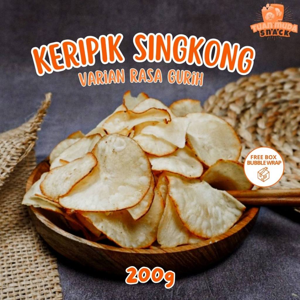 

Cemilan Kripik Singkong Original 200g Renyah Gurih