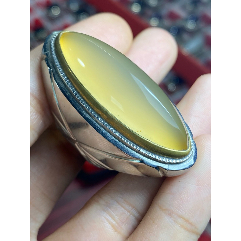 cincin batu anggur pandan ring monel 8