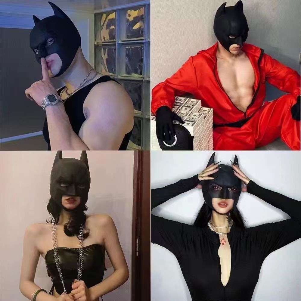 Topeng topeng batman Masker dewasa Topeng batman latex Tutup kepala lucu ukiran pasir
