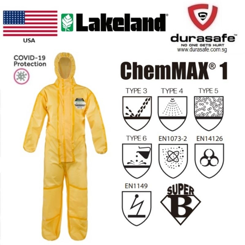 Chemical Protective Coverall Brand LAKELAND Model ChemMax