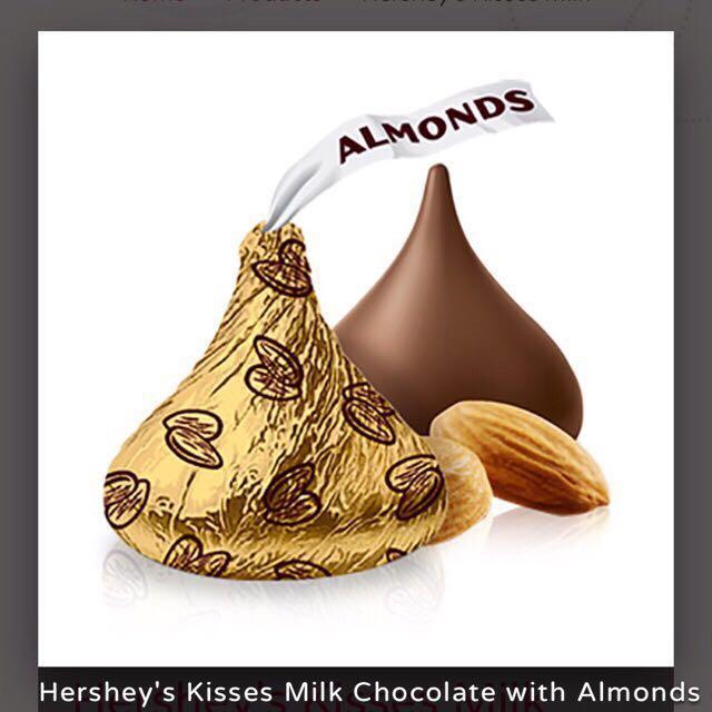 

146gr HERSHEY'S Kisses Creamy Milk Chocolate With Almond isi 32pcs