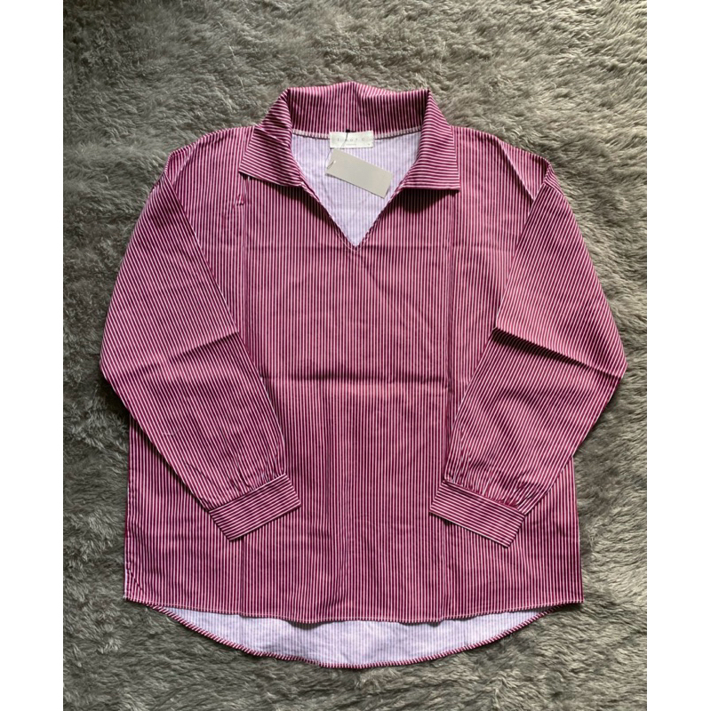 PrelovedByPN - Kemeja I Got C Salur, Blouse Mix I Got C