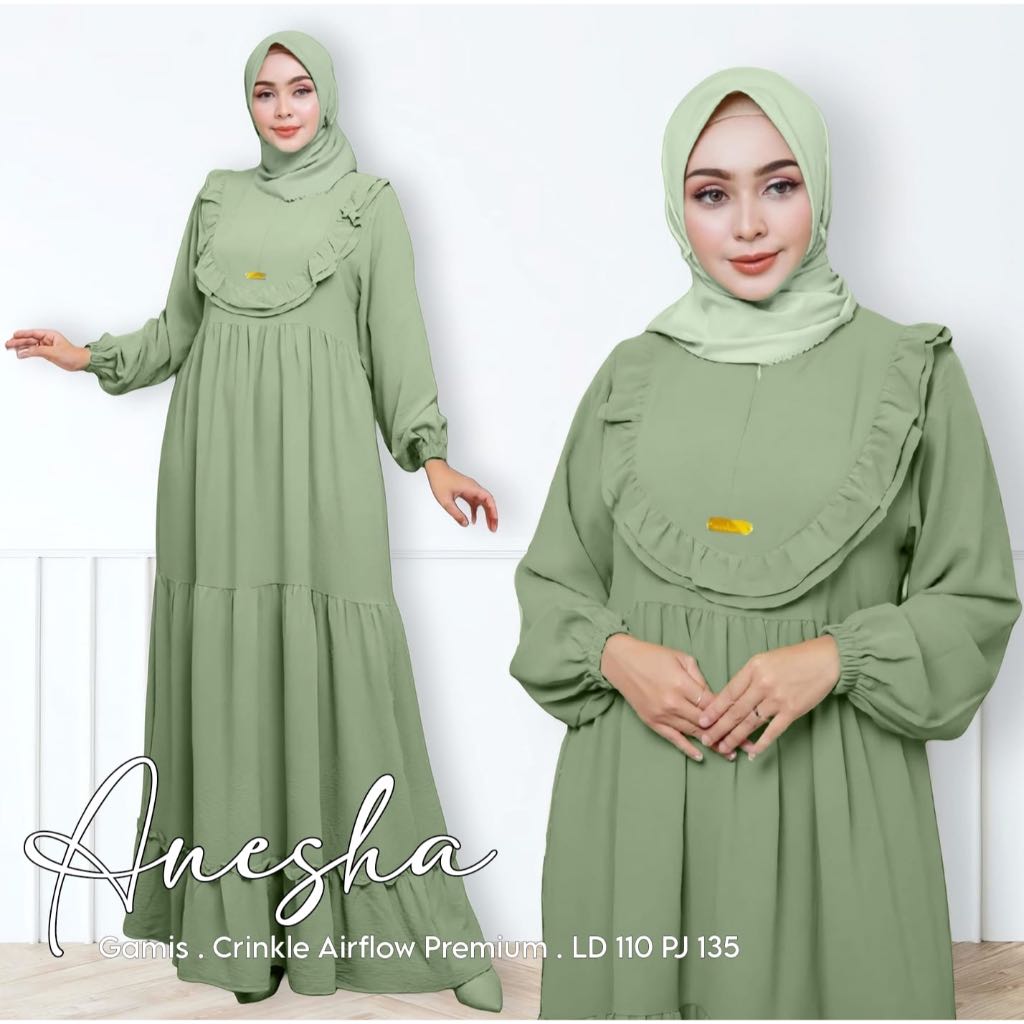 Gamis Crinkle Jumbo LD 130 Viral Terbaru / Gamis Wanita Busui Polos Lebaran