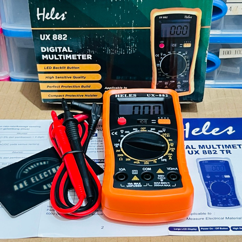 Multitester Digital Heles - Digital Multimeter - Alat Merger -  HELES UX 882