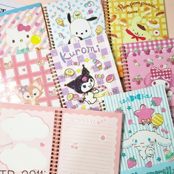 

NOTEBOOK A5 SANRIO KUROMI CINNAMON HELLO KITTY BERMOTIF